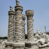 定制龍柱 花崗巖石雕盤龍柱 寺廟青石龍柱 園林廣場(chǎng)華表柱石柱子