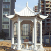 漢白玉石雕涼亭 戶外庭院小區(qū)廣場(chǎng)景觀擺件 單層六角園林亭子