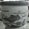 芝麻黑石材魚缸 庭院景觀雕塑植物睡蓮水缸石雕花盆容器擺件