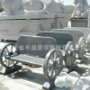 公園休息座椅　花崗巖石頭靠背椅　工廠批發(fā)訂制 車輪型石凳子