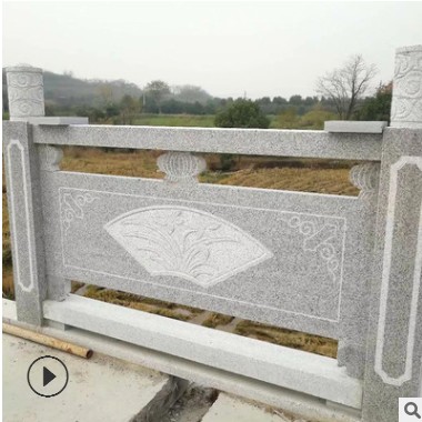 花崗巖欄桿欄板 定做別墅陽臺石欄桿 河道石欄桿價格