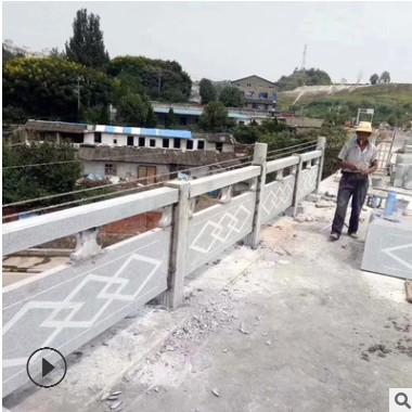 拱橋河道陽臺柱石欄桿 浮雕園林擺件石欄桿