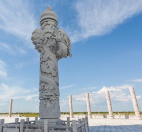 熱銷廣場石龍柱 大理石大型二龍戲珠盤龍柱 景觀文化雕塑加工定制