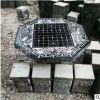 現(xiàn)貨石雕石桌石凳大理石水拋梅蘭竹菊棋盤圖案送凳子