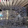 大型不銹鋼魚群雕塑戶外公園園林景觀蝴蝶/螞蟻/荷花抽象雕塑擺件