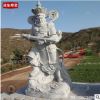 花崗巖石雕四大天王神話人物哼哈二將寺廟供奉神像手工雕刻擺件