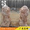 石雕晚霞紅石獅子精雕歐式爬獅大理石獅看門動(dòng)物擺件廠家直銷可定