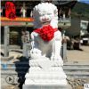 曲陽石雕 仿漢白玉獅子 鎮(zhèn)宅招財石獅子 寺廟酒店門口擺放 可定制