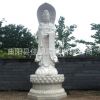 漢白玉石雕三面觀音菩薩佛像 滴水觀音像雕刻制作 園林擺件
