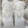 批發(fā)石雕獅子漢白玉鎮(zhèn)宅看門裝飾獅子擺件墓地石獅子一對銷售