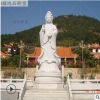 廠家現(xiàn)貨菩薩漢白玉石雕大型觀音佛像雕塑 寺廟石雕三面滴水觀音