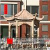 石雕晚霞紅大理石現(xiàn)代中式單層雙層六角涼亭公園小區(qū)休閑景觀擺件