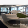 人造石家具丨白色人造石前臺丨弧形人造石接待臺定制丨亞克力造型