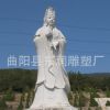 漢白玉降龍觀音菩薩大理石佛像滴水觀音石雕寺廟裝飾擺件雕塑