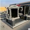 曲陽(yáng)石雕墓碑中國(guó)黑刻字傳統(tǒng)公墓紀(jì)念家族石碑654花崗巖組合定制