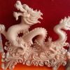 晚霞紅手工石雕吐水龍珠工藝品 戲水戲珠游龍大理石客廳擺件