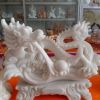 漢白玉手工石雕吐水龍工藝品 戲水戲珠游龍大理石生肖龍客廳擺件