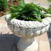 廠家直銷(xiāo)公園大理石漢白玉仿古落地石雕花盆種植花草種植盆