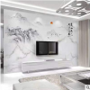 瓷磚電視背景墻客廳中式現(xiàn)代高溫微晶仿大理石背景石材崗石羅馬柱