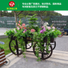 創(chuàng)意戶(hù)外花盆容器 休閑防腐木花車(chē)花箱 移動(dòng)花盆花車(chē)廠(chǎng)家直銷(xiāo)