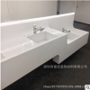 大型商場(chǎng)人造石洗手臺(tái)面 亞克力臺(tái)盆一體盆定制 白色人造石洗手盆